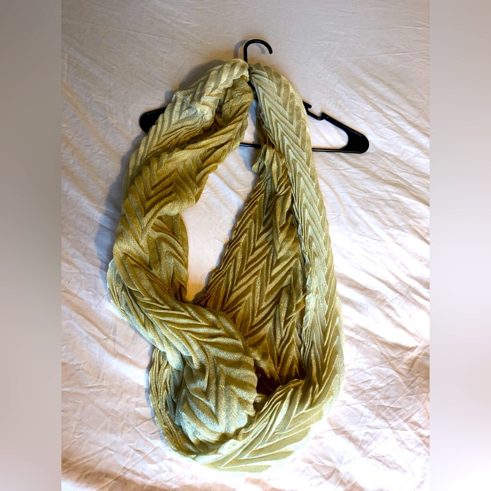 Golden Glittery Ombré Infinity Scarf